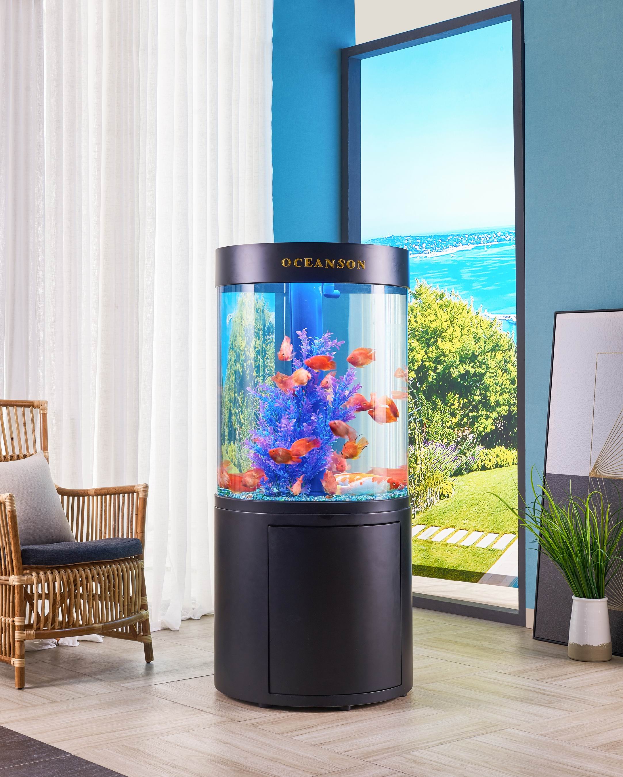 Oceanson V5-0100MB 100cm Diameter x 108cm / 65cm Aquarium, Stand and Sump