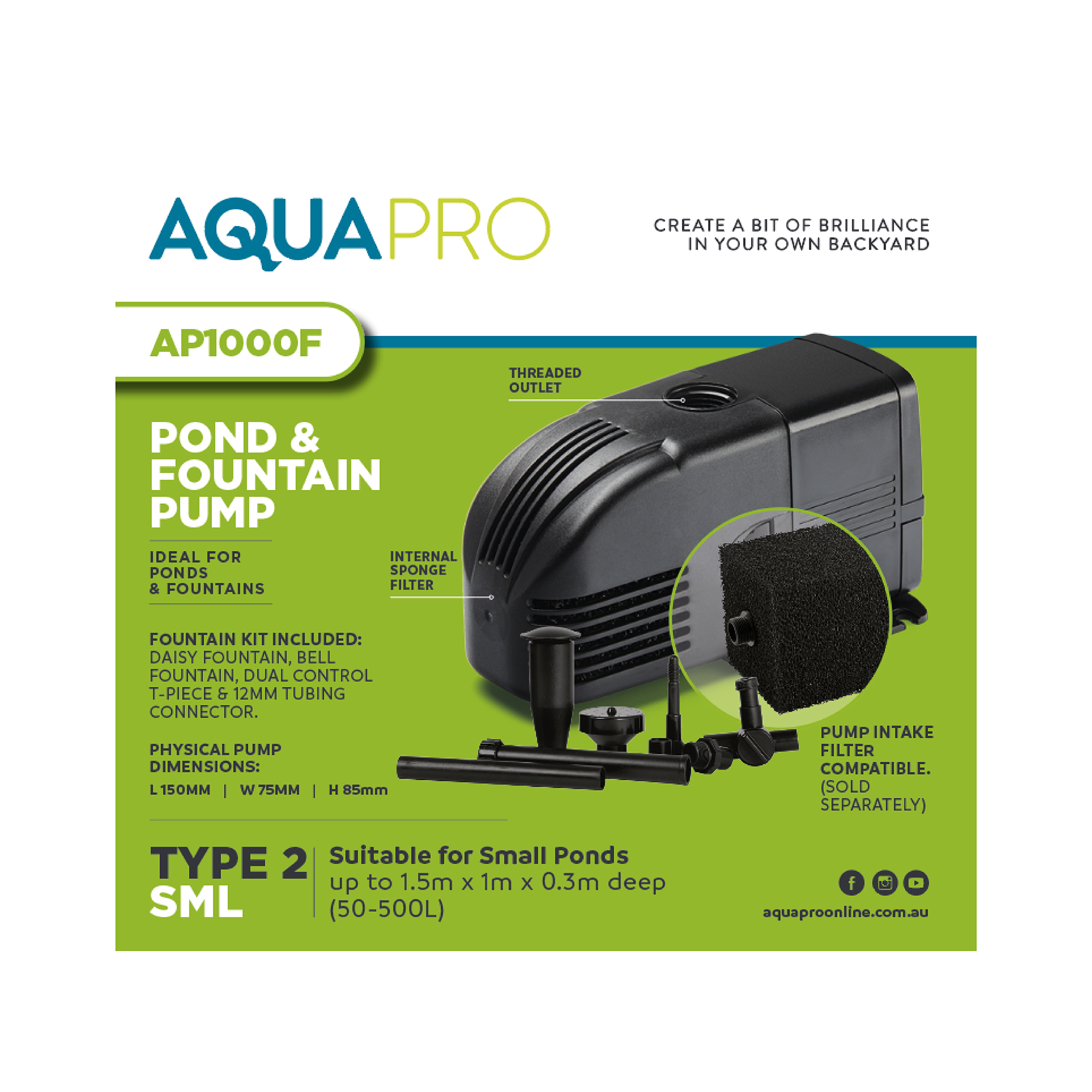 AquarWold Water Fountain With Pump